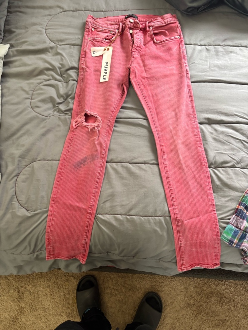 Skinny Corduroy Jeans in Rose Pink
